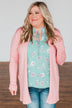 Time To Be Alive Drape Cardigan- Salmon Pink
