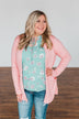 Time To Be Alive Drape Cardigan- Salmon Pink