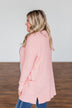 Time To Be Alive Drape Cardigan- Salmon Pink