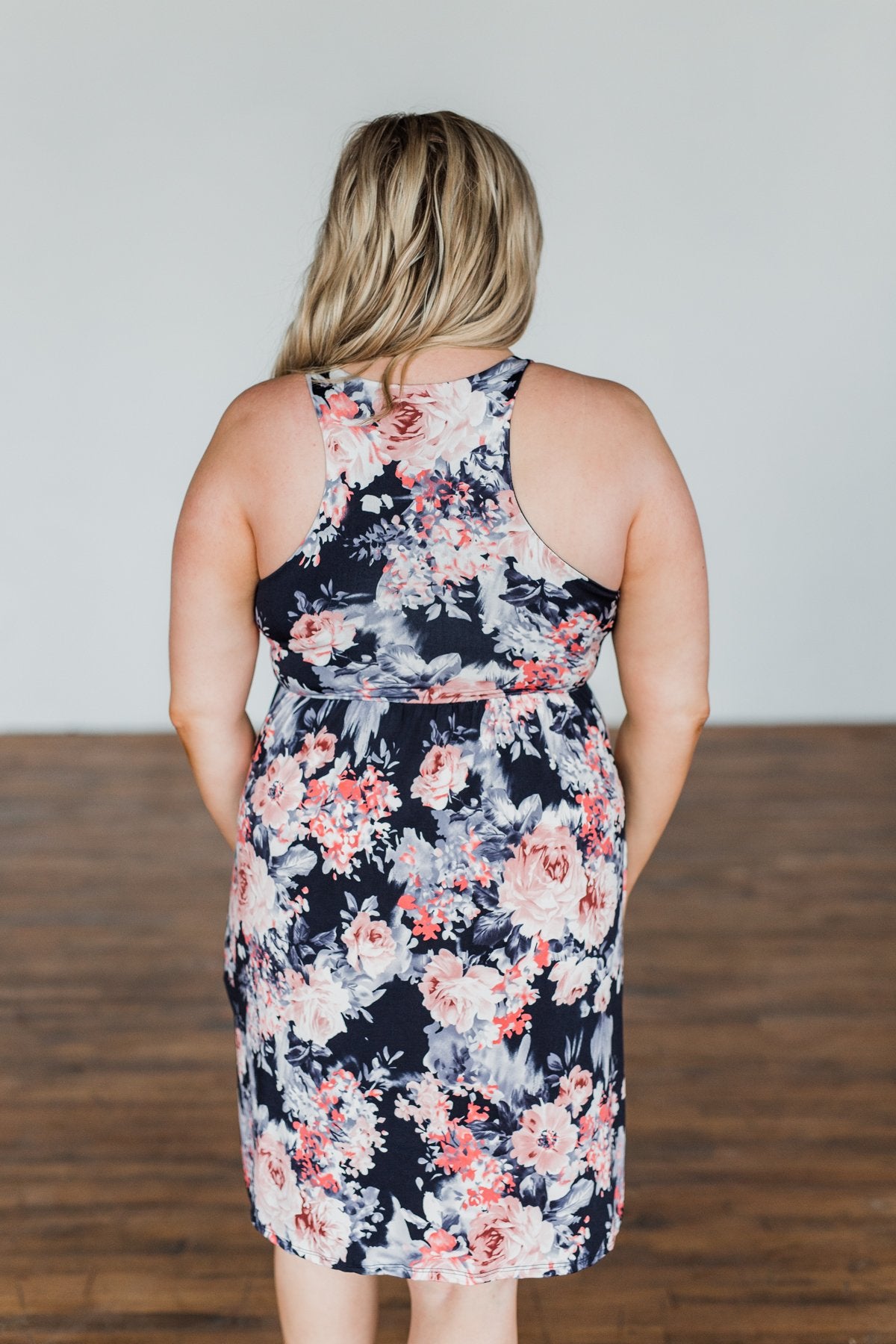 Bloom In The Night Floral Sleeveless Dress- Deep Navy