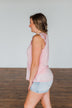 Never Left My Side Lace Sleeve Tank Top- Blush