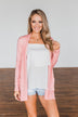 Time To Be Alive Drape Cardigan- Salmon Pink