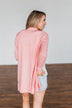 Time To Be Alive Drape Cardigan- Salmon Pink