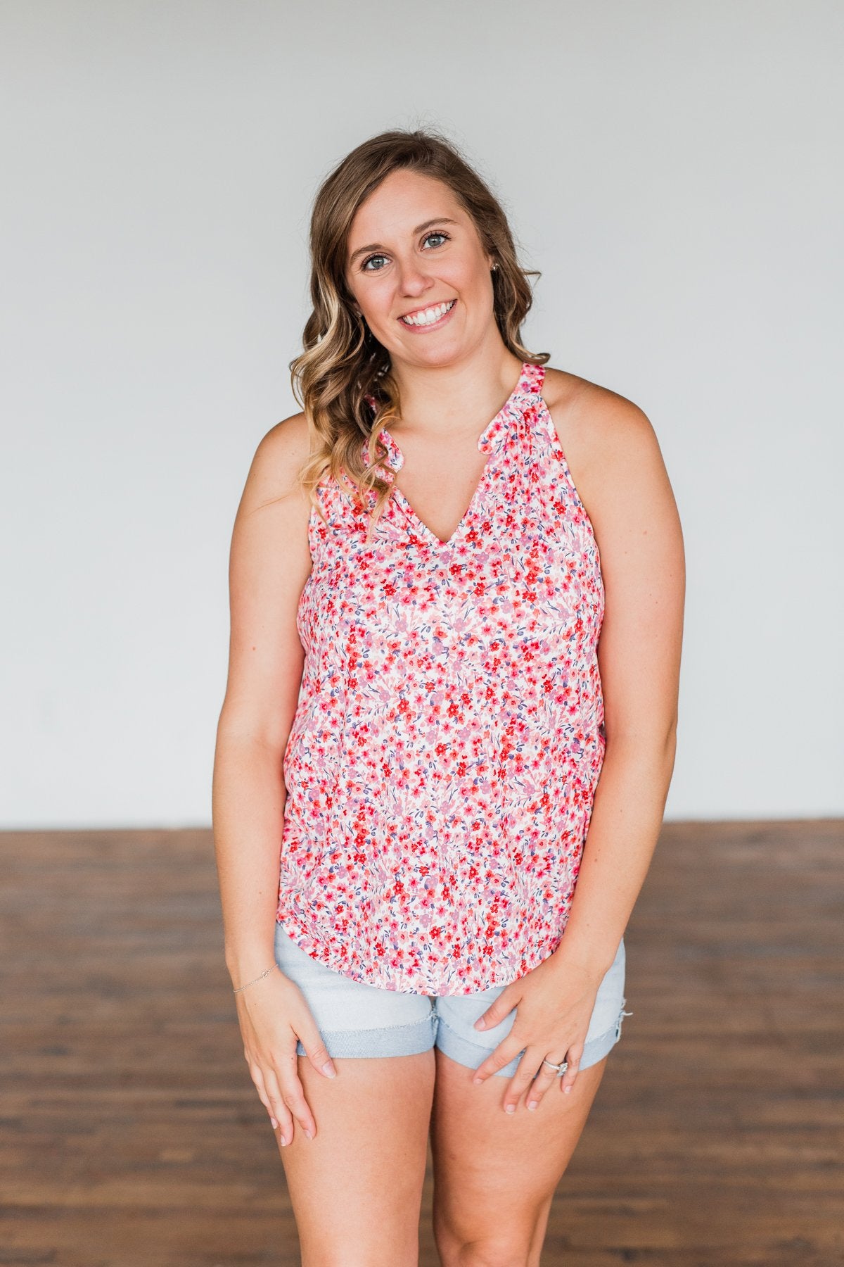 Spaces Between Us V-Neck Tank Top- Shades of Pink