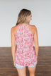 Spaces Between Us V-Neck Tank Top- Shades of Pink