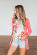 Time To Be Alive Drape Cardigan- Coral