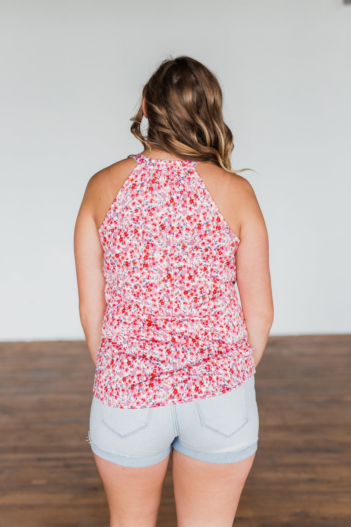 Spaces Between Us V-Neck Tank Top- Shades of Pink