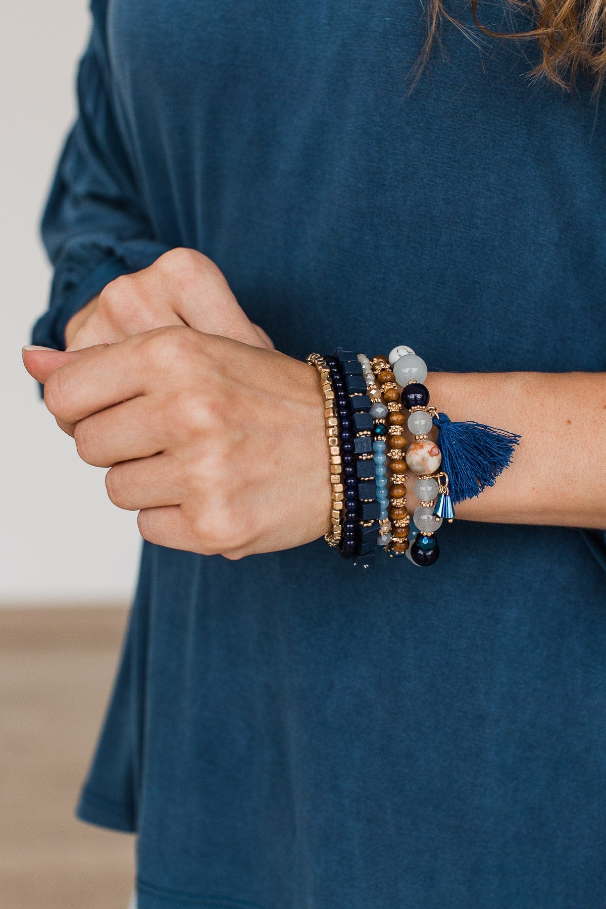 When The Planets Align Bracelet Set- Navy