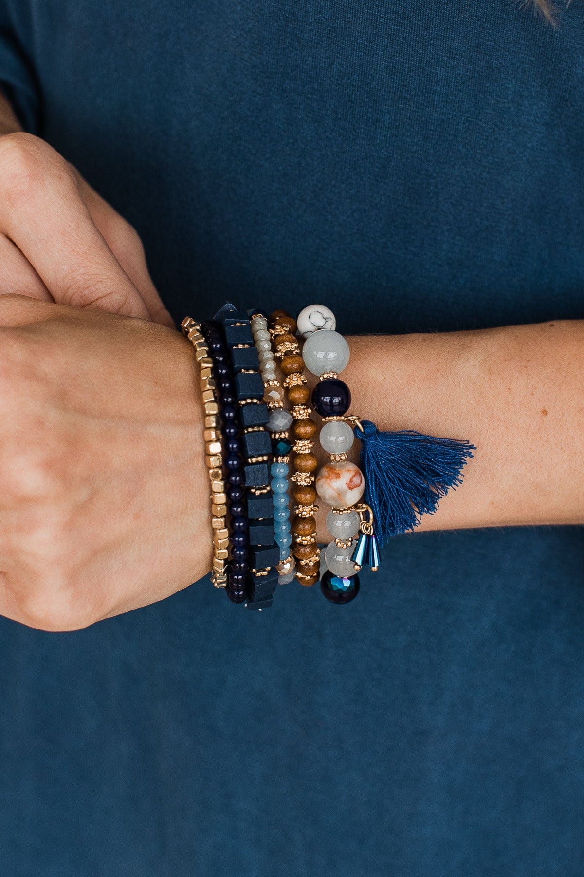 When The Planets Align Bracelet Set- Navy