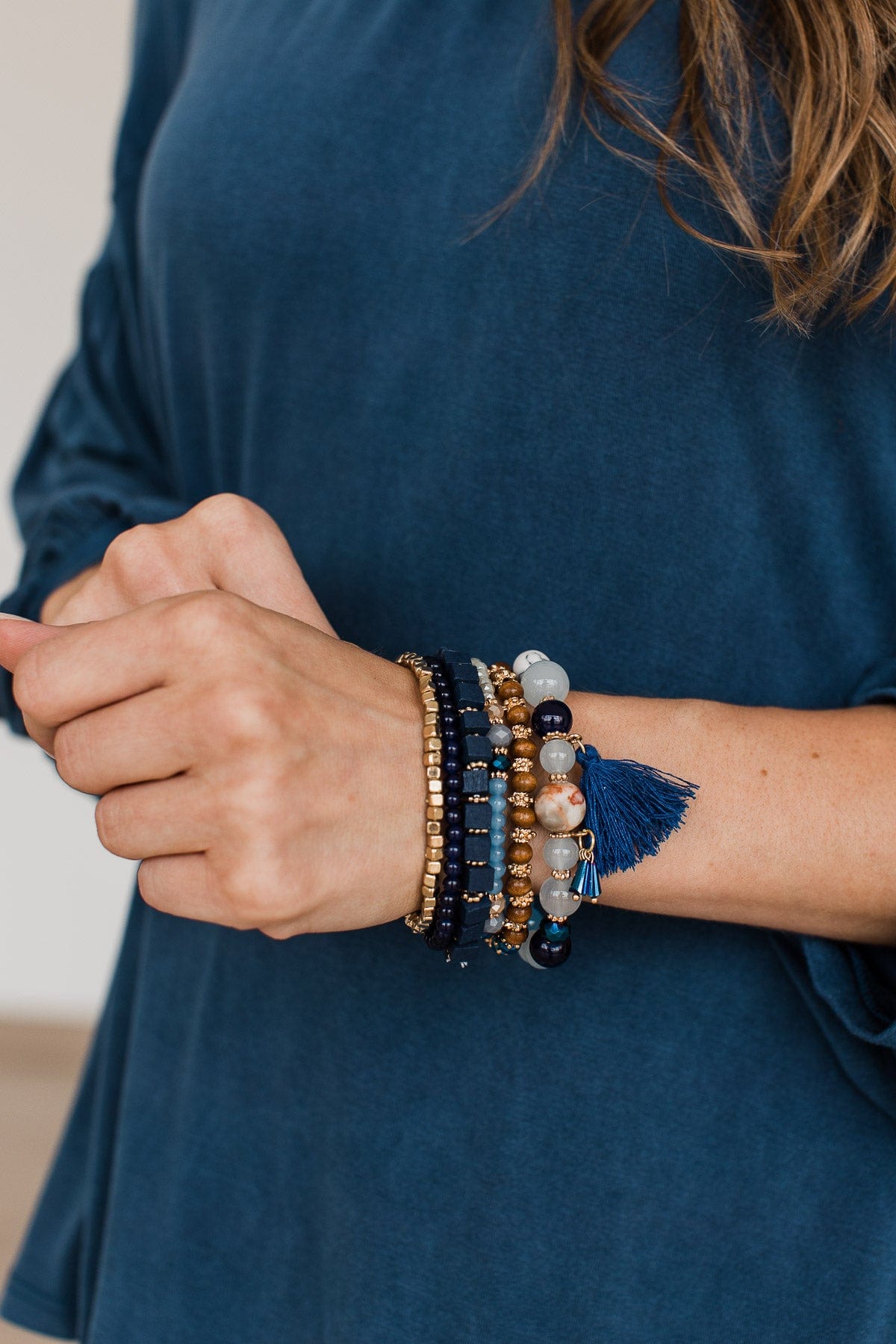 When The Planets Align Bracelet Set- Navy