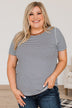 Someone To Hold Striped Top- Navy
