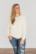 Here For A Good Time Knit Sweater- Light Cream