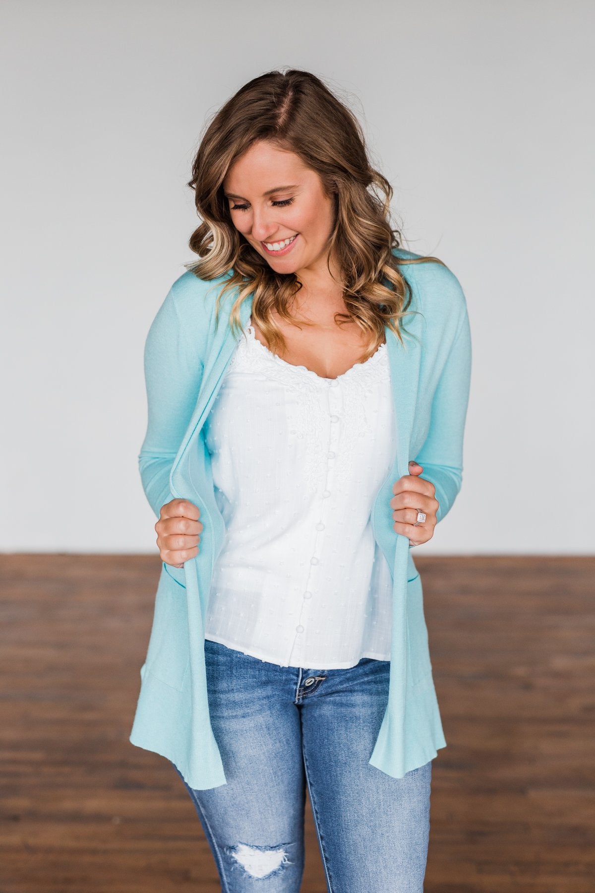 Time To Be Alive Drape Cardigan- Blue