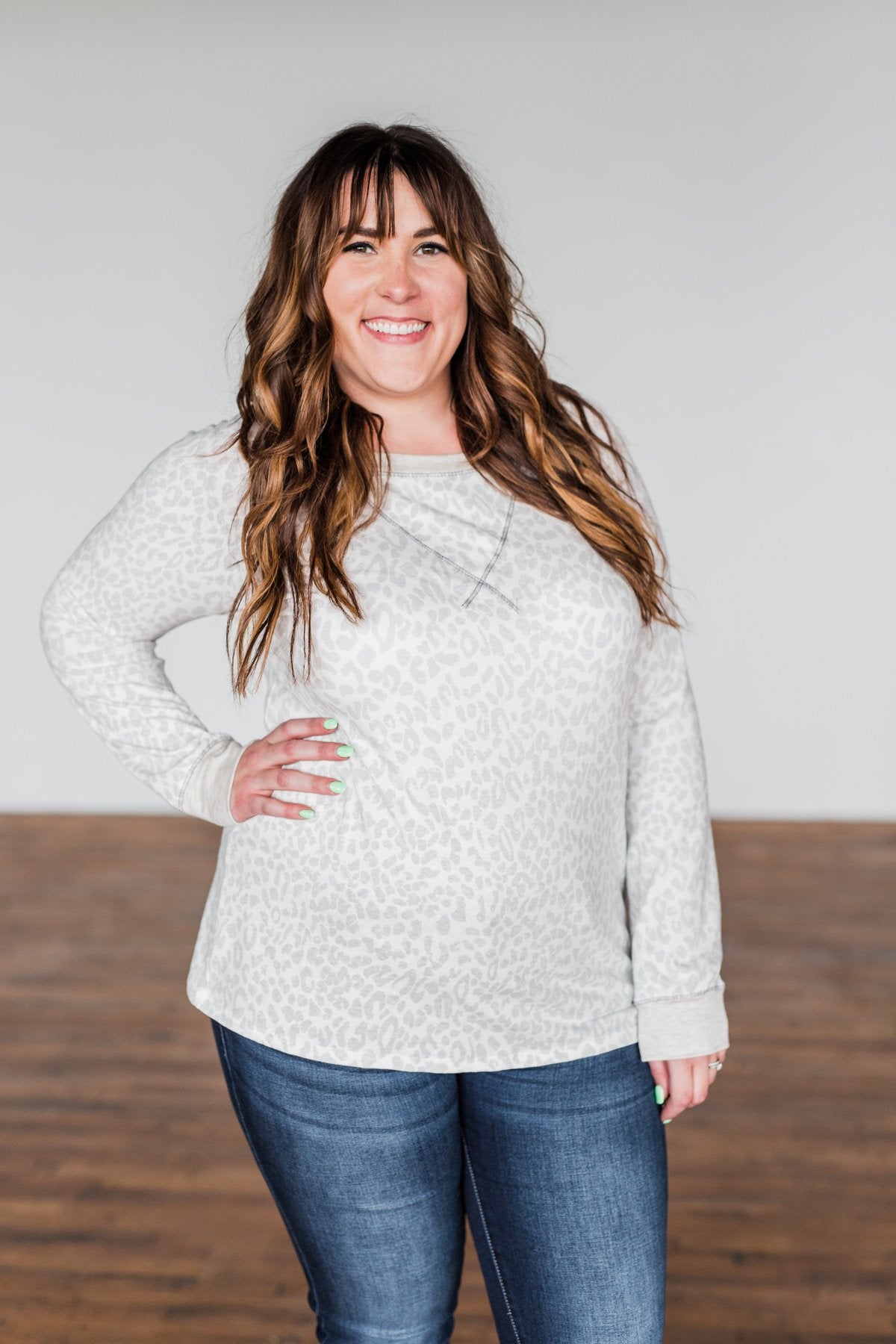 Wild Love Long Sleeve Leopard Top- Ivory