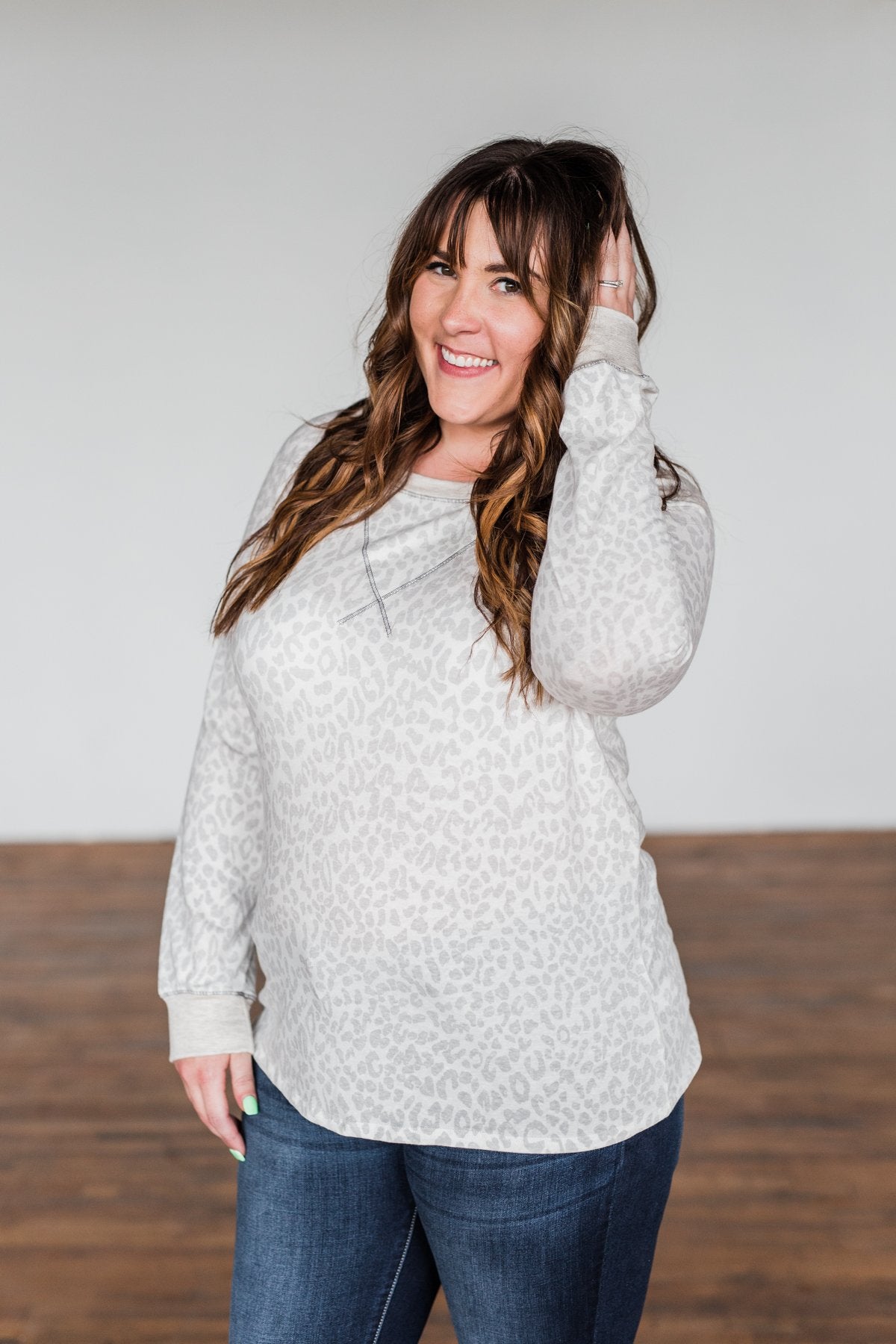 Wild Love Long Sleeve Leopard Top- Ivory