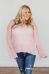 Living With Purpose Open Knit Sweater- Light Pink