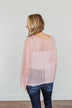 Living With Purpose Open Knit Sweater- Light Pink