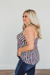 Put Your Head On My Shoulder Floral Tank Top- Navy