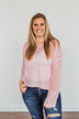 Living With Purpose Open Knit Sweater- Light Pink