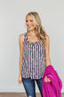 Put Your Head On My Shoulder Floral Tank Top- Navy