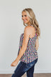 Put Your Head On My Shoulder Floral Tank Top- Navy