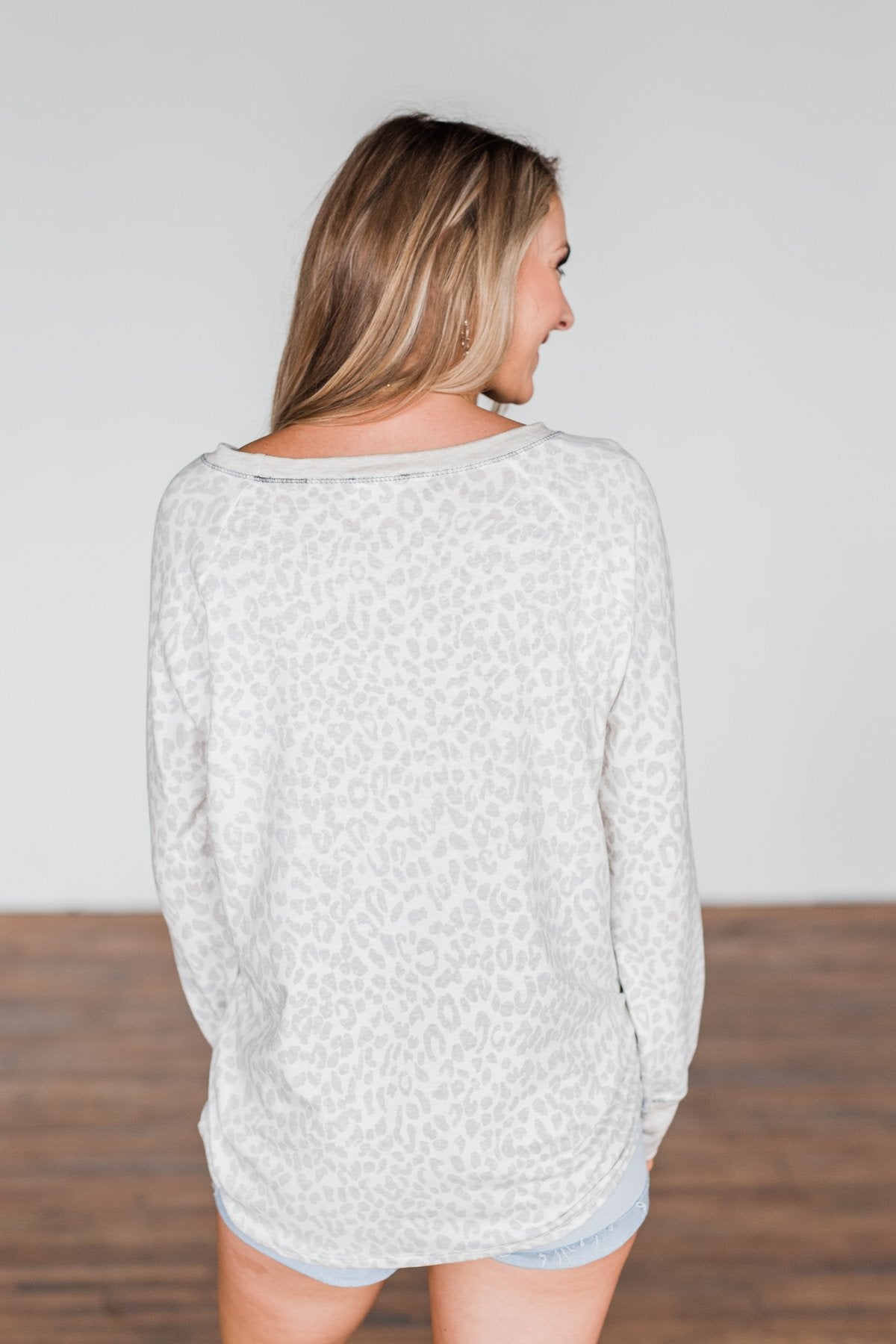 Wild Love Long Sleeve Leopard Top- Ivory