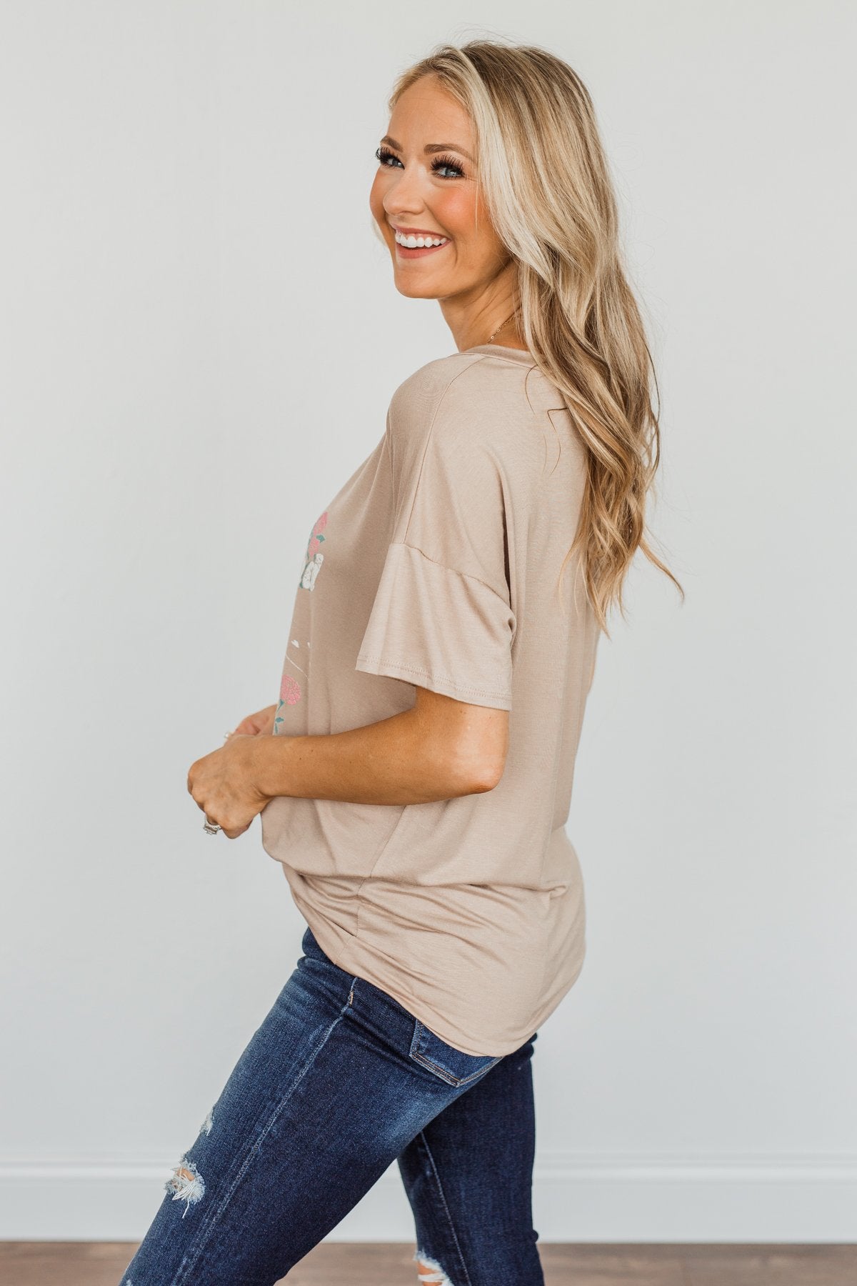 "Country Road Take Me Home" Graphic Tee- Tan
