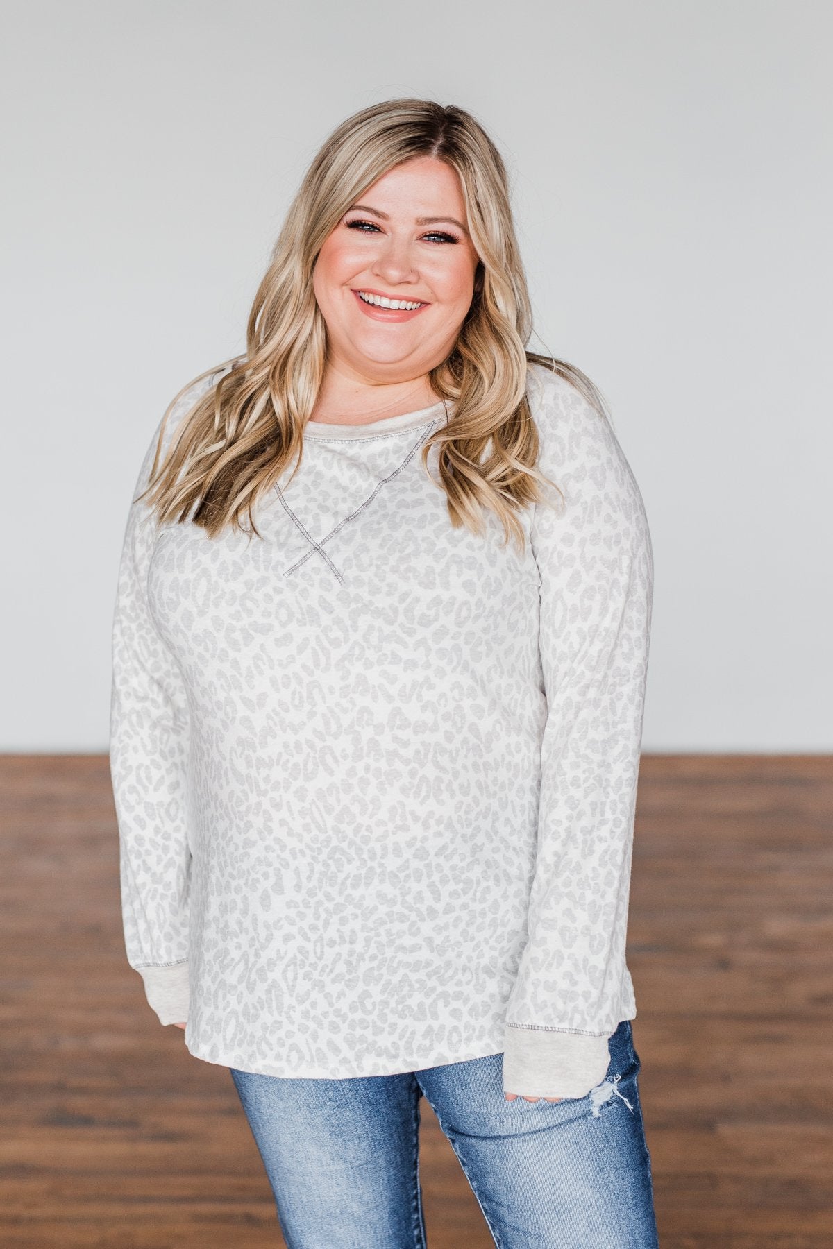 Wild Love Long Sleeve Leopard Top- Ivory