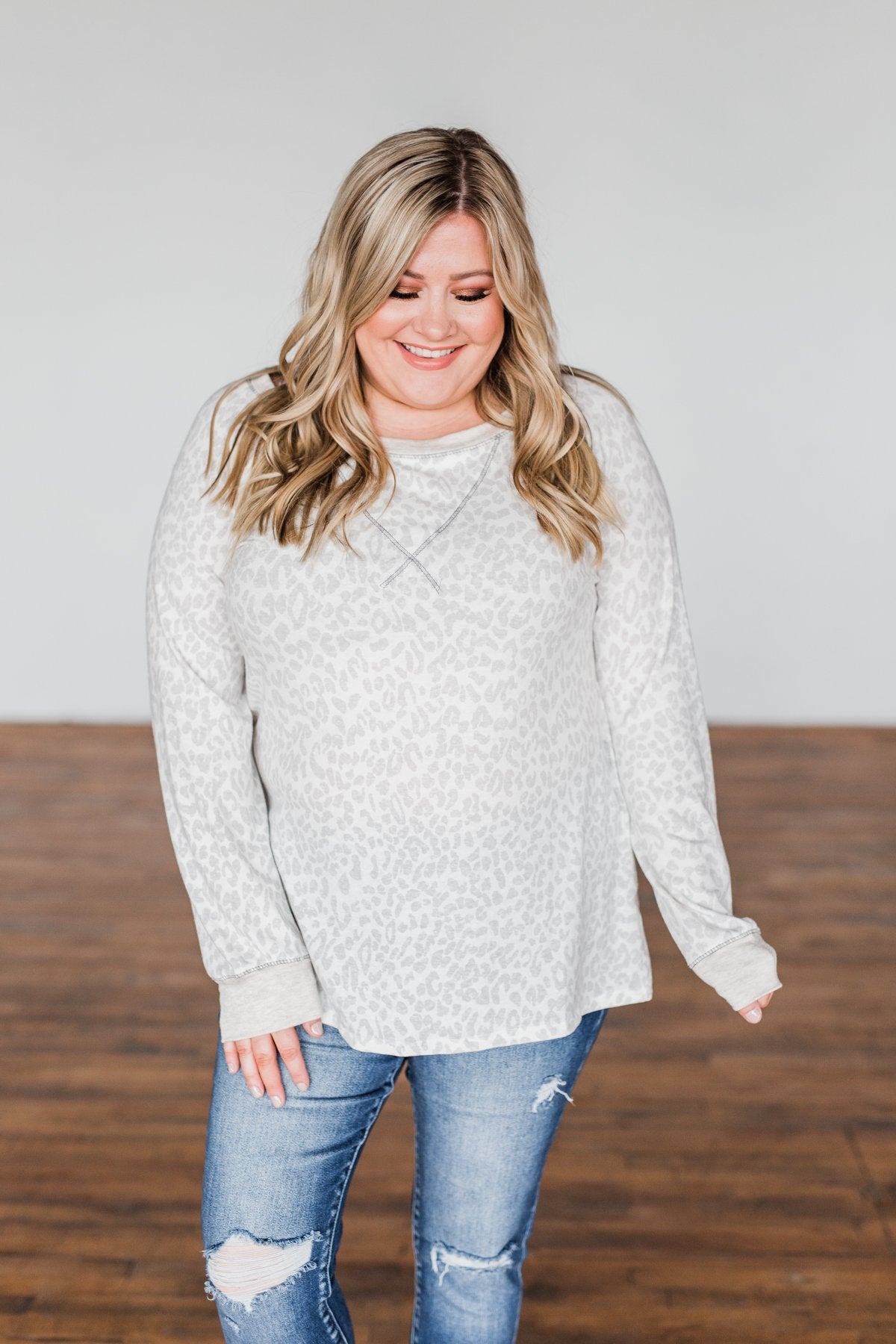 Wild Love Long Sleeve Leopard Top- Ivory