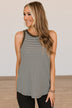 Be Who You Want To Be Striped Tank- Olive
