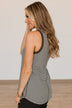 Be Who You Want To Be Striped Tank- Olive