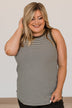Be Who You Want To Be Striped Tank- Olive