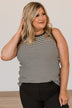 Be Who You Want To Be Striped Tank- Olive