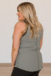 Be Who You Want To Be Striped Tank- Olive