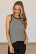 Be Who You Want To Be Striped Tank- Olive