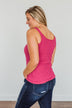 Born To Be Together Knit Tank Top- Hot Pink