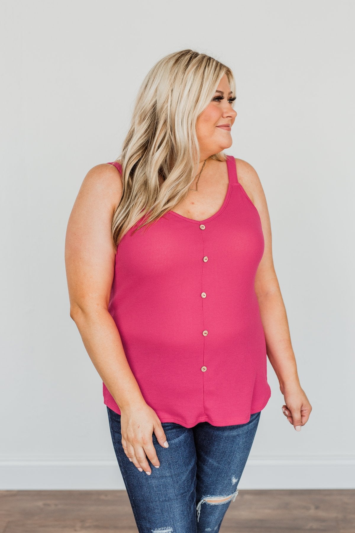 Born To Be Together Knit Tank Top- Hot Pink