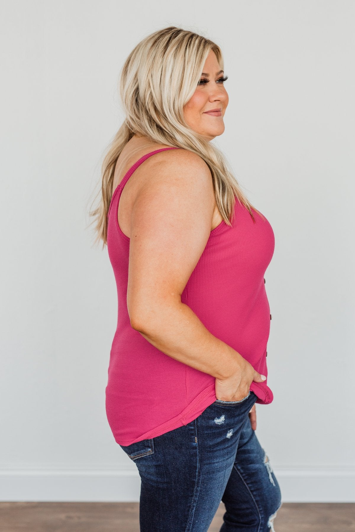 Born To Be Together Knit Tank Top- Hot Pink