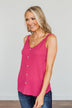 Born To Be Together Knit Tank Top- Hot Pink