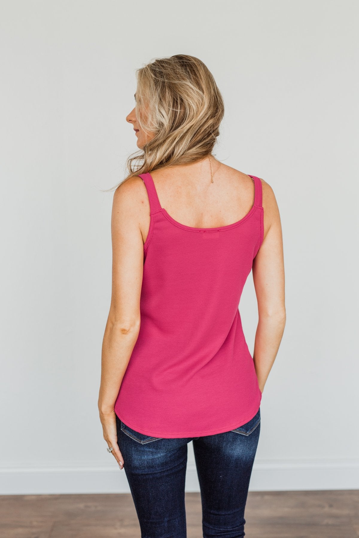 Born To Be Together Knit Tank Top- Hot Pink