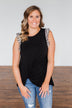 Chase That Feeling Ruffle Sleeve Top- Black