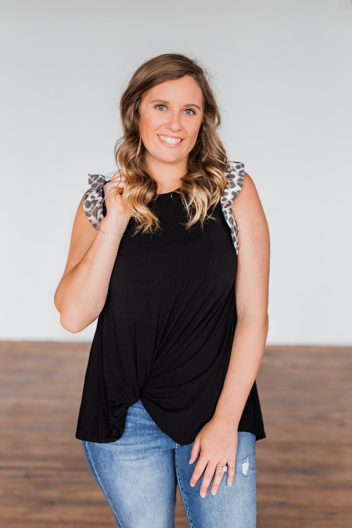 Chase That Feeling Ruffle Sleeve Top- Black