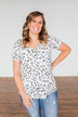 Always Be There Short Sleeve Spotted Top- Off White