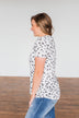 Always Be There Short Sleeve Spotted Top- Off White