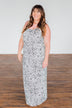 Begin Your Journey Leopard Maxi Dress- Off White