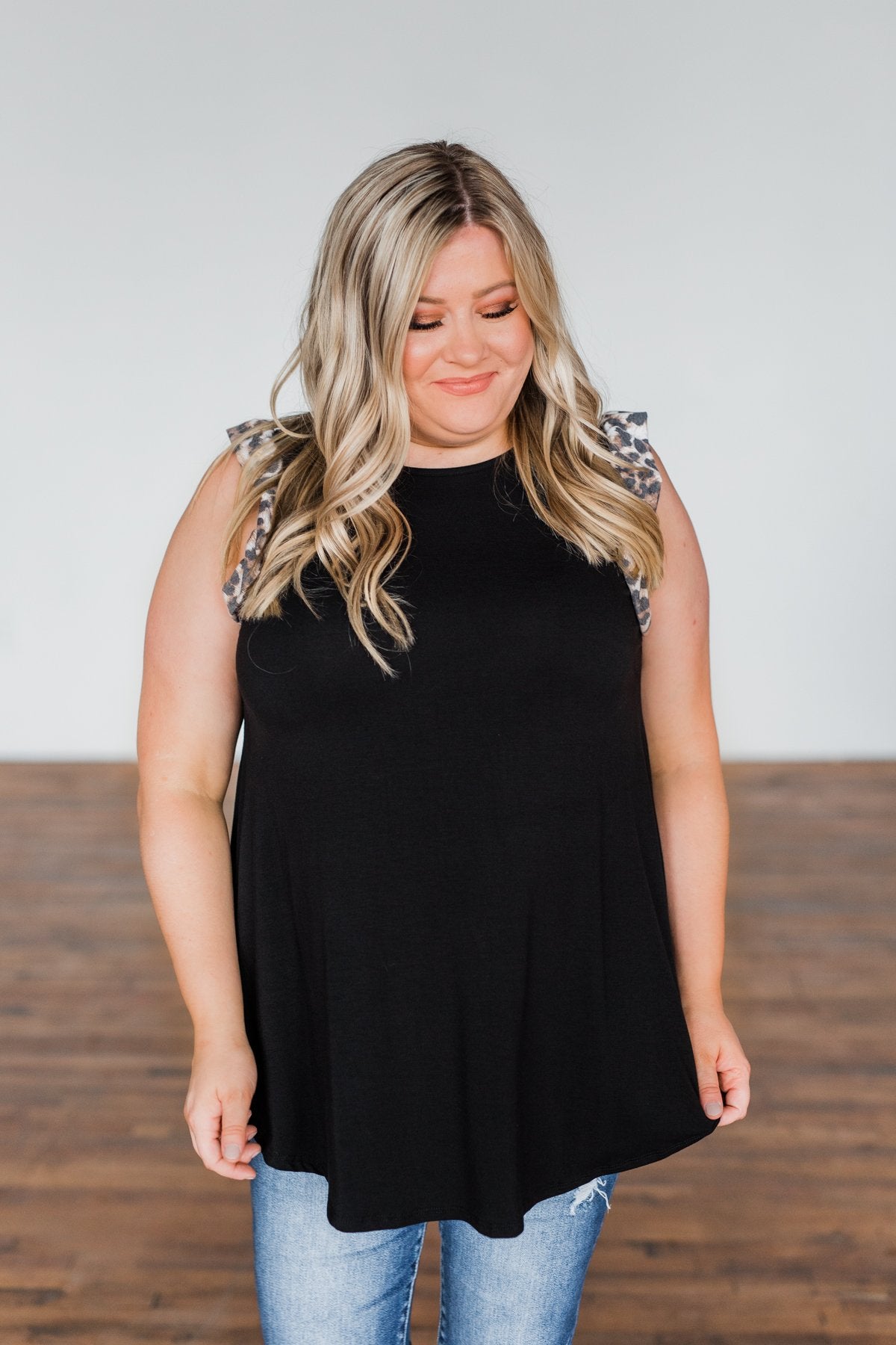 Chase That Feeling Ruffle Sleeve Top- Black