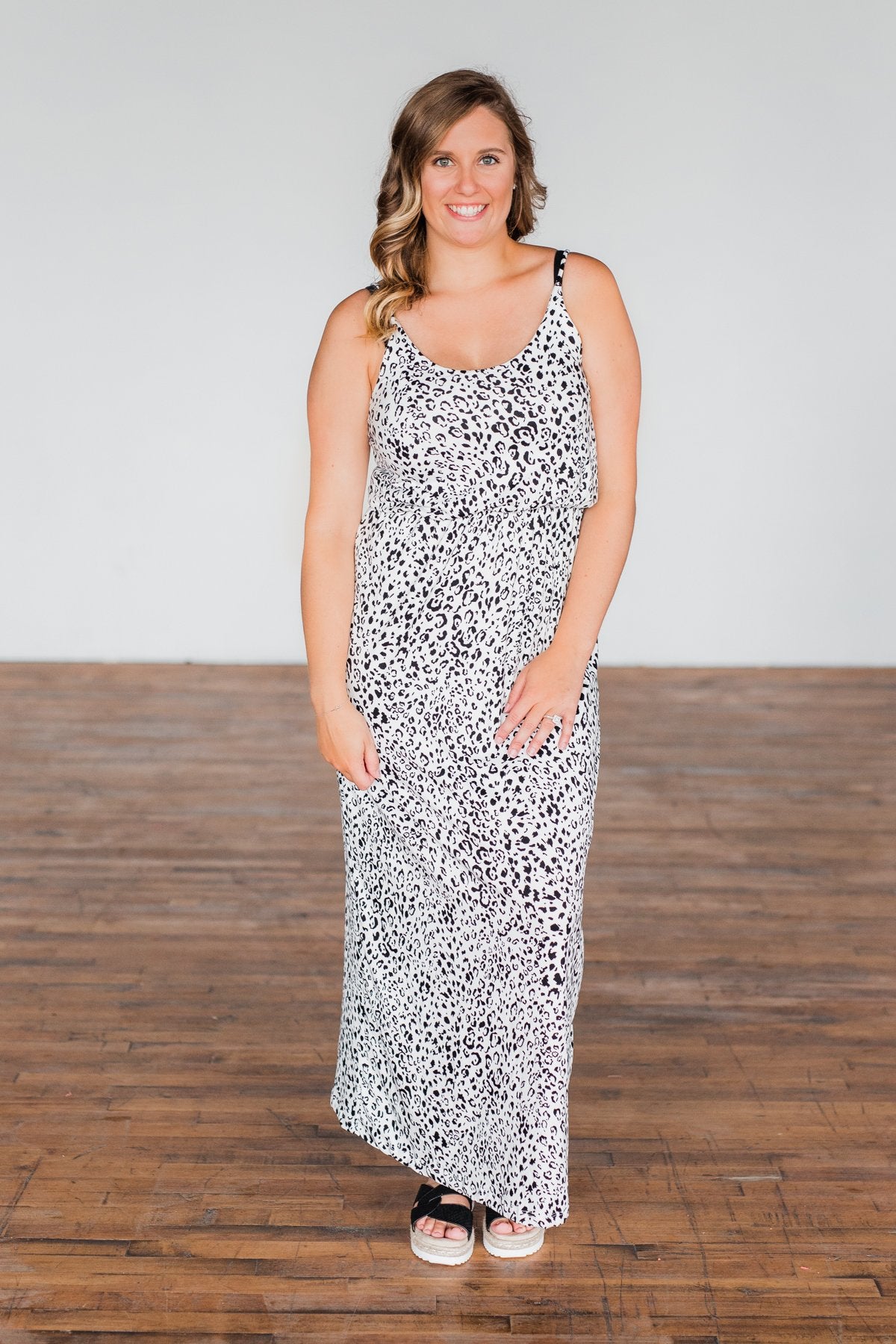 Begin Your Journey Leopard Maxi Dress- Off White