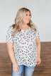 Always Be There Short Sleeve Spotted Top- Off White