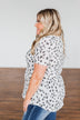 Always Be There Short Sleeve Spotted Top- Off White