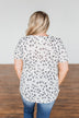 Always Be There Short Sleeve Spotted Top- Off White